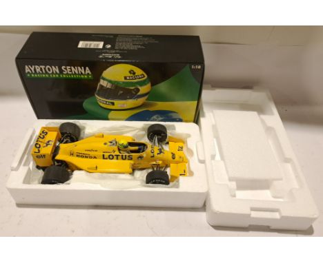 Minichamps,&nbsp;1:18&nbsp;scale,&nbsp;540871812 Ayrton Senna Lotus Honda 99T&nbsp;1987, boxed. Although unchecked for comple
