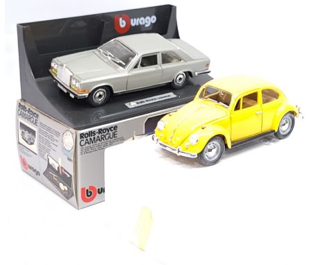 Bburago &amp; Road Tough, Rolls-Royce Camargue &amp; Volkswagen Beetle, a Car pair. &nbsp;Although unchecked for completeness