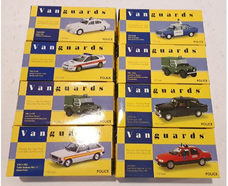 Lledo, a boxed Group of 1:43 Scale Police Vanguards. Although unchecked for completeness condition appear Good to Good Plus w