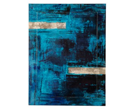 *RALF BOHNENKAMP (German b. 1966) 'Blue Composition' abstract study, acrylic on canvas, 120cm x 90cm