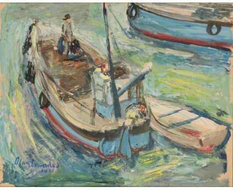 *ASCRIBED TO ALAN LOWNDES (1921-1978) 'Olive Branch, St. Ives' bearing signature lower left and dated 1955, titled in pencil 