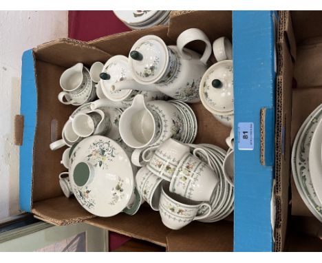 A Royal Doulton Provencal pattern tea/dinner service. 80 pieces approx.