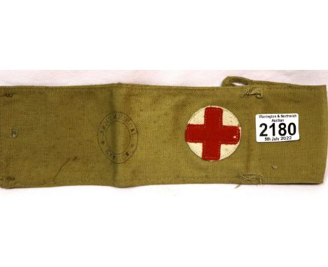 British WWI Army Medical Service embroidered armband. P&amp;P Group 1 (£14+VAT for the first lot and £1+VAT for subsequent lo