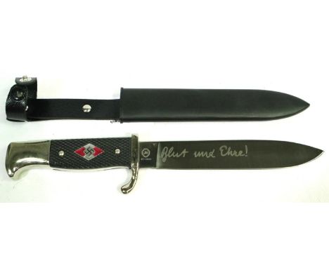 German third Reich replica Hitler youth dagger with metal scabbard. P&amp;P Group 1 (£14+VAT for the first lot and £1+VAT for