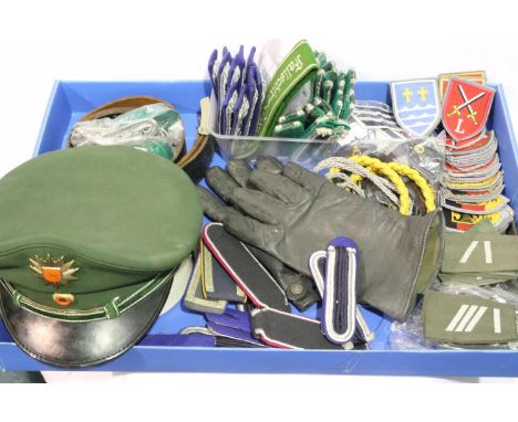 Large quantity of Post War German military uniform components including belts, division patches, epaulettes etc. P&amp;P Grou