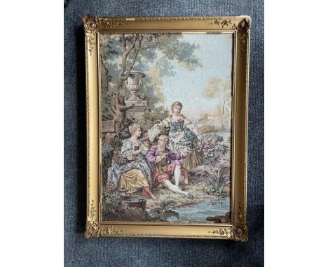 Large Framed Vintage French Tapestry. 