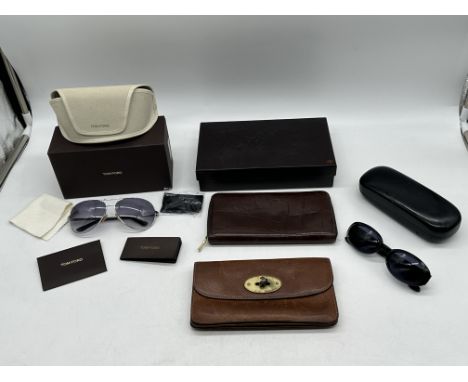 Tom Ford Men's Charles Aviator Sunglasses, Gucci Vintage Sunglasses, along with Two Mulberry Leather Purses. 