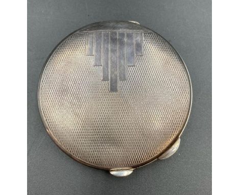 A silver Art Deco compact, B &amp; Co maker, Birmingham hallmark.