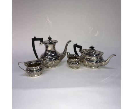 A silver plated four piece tea service