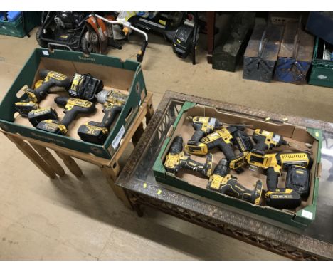 Two trays of De-Walt tools