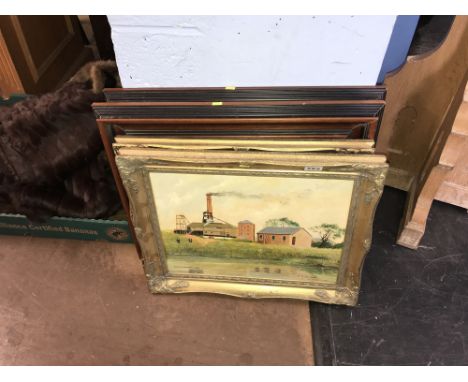 M. R. Prenelle, four oils, signed, 'Chilton Colliery 1920', 'Eppleton Colliery', 'Crookhall Colliery', 'Langley Park Colliery