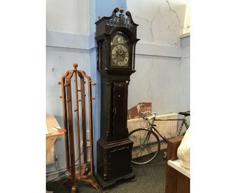 A 19th Century mahogany long case clock by J. T. Castle of Stanley, with eight day movement, silver chapter ring, second hand