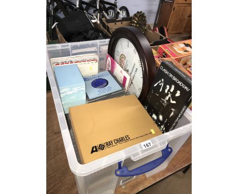 Box containing Ray Charles complete set, Bob Dylan, various CDs etc