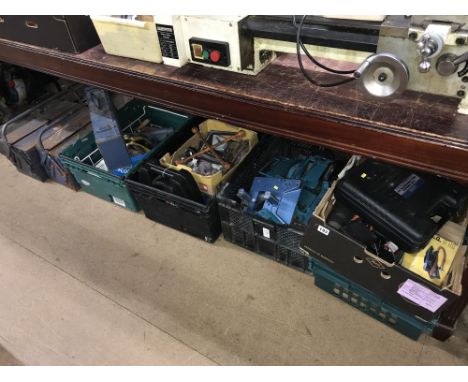 Eight boxes of assorted tools