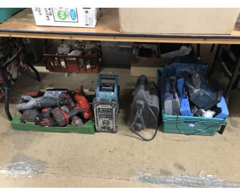 A large collection of tools and accessories, Makita etc