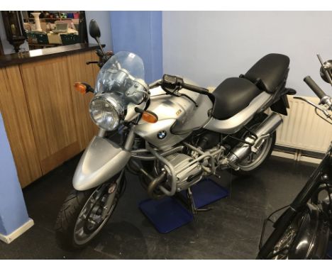 A BMW model R1150R motorbike, petrol, 1130cc, silver, first registered 30/05/2003, key and V5C, mileage stated 32,000