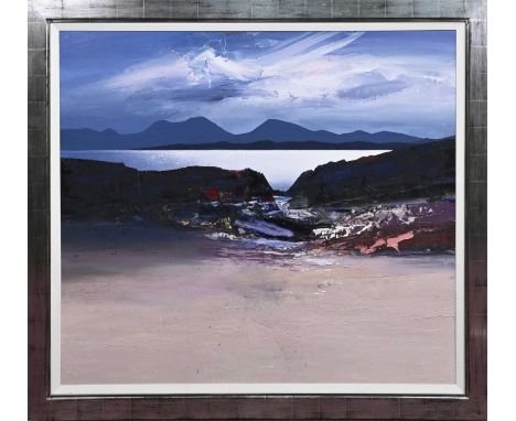 * CHRIS BUSHE RSW (SCOTTISH b. 1958), SUMMER WINDS, ORONSAY oil on canvas, signed, titled and dated 2012 versoframed and unde