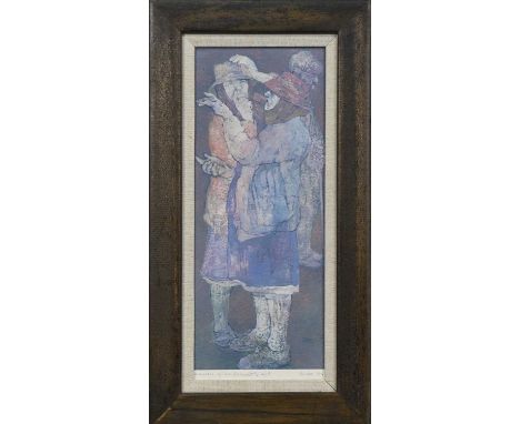 * ANDA PATERSON RSW RGI PAI (SCOTTISH 1935 - 2022), WOMEN OF THE DOVECOTS artist's proof lithograph on paper, signed, titled,