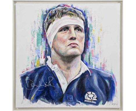 * LEANNE GILROY, THE PORTRAIT OF DODDIE WEIR oil on canvas, signedframedimage size 80cm x 80cm, overall size 85.5cm x 85.5cmN