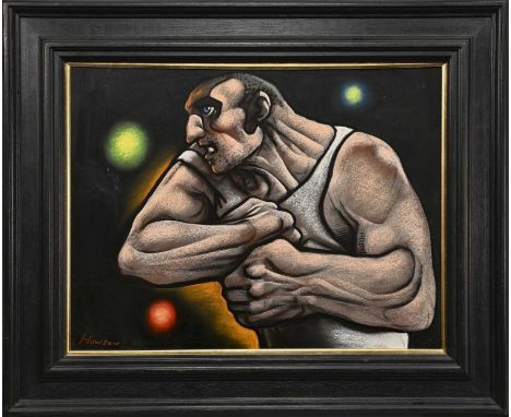 * PETER HOWSON OBE (SCOTTISH b. 1958), BRAWLER pastel on paper, signedframed and under glassimage size 46cm x 61cm, overall s