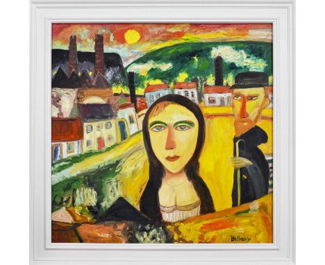 * JOHN BELLANY CBE RA HRSA (SCOTTISH 1942 - 2013), SELF PORTRAIT: THE ONLOOKER oil on canvas, signedframed and under glassima