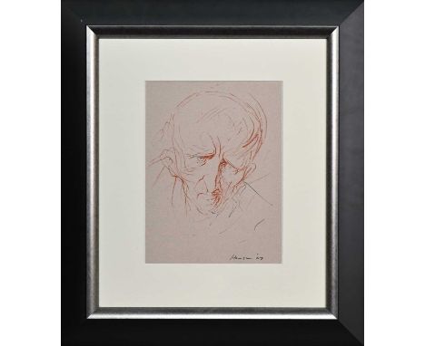 * PETER HOWSON OBE (SCOTTISH b. 1958), PORTRAIT OF AN OLD MAN mixed media on paper, signed and dated '07mounted, framed and u