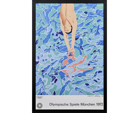 * DAVID HOCKNEY OM CH RA (BRITISH b. 1937), OLYMPISCHE SPIELE MÜNCHEN lithograph poster of 'The Diver' commissioned for the 1