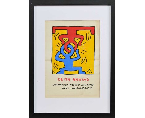 KEITH HARING (AMERICAN 1958 - 1990), UNTITLED (KEITH HARING, SAN FRANSISCO MUSEUM OF MODERN ART MAY 8 - SEPTEMBER 9 1998)  mi