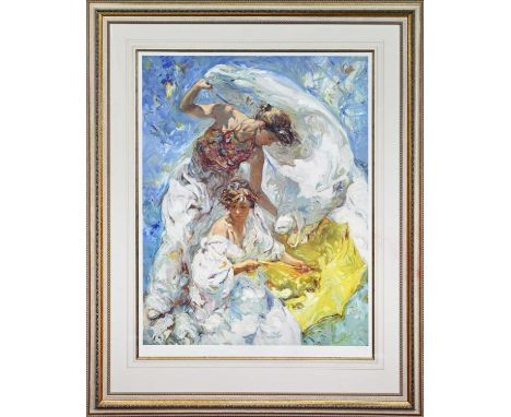 * JOSE ROYO (SPANISH b. 1941), MEDITERRANEO limited edition serigraph print on paper, signed and numbered 53/225mounted, fram