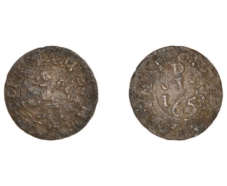 17th Century Tokens, Co WESTMEATH, Mullingar, James Melaghlin, Penny, 1655, 0.73g/2h (N 6334; Macalister 441; BW. 661). Light