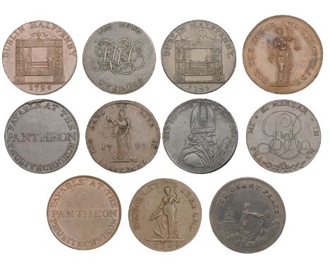 18th Century Tokens, Co DUBLIN, Dublin, William Binns, Halfpence (2), 1799, 9.08g/6h (DH 347), 1802, 9.10g/6h (DH 349); Talbo