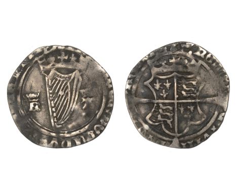 Henry VIII (1509-1547), First Harp issue, Groat, mm. crown, ha [Anne Boleyn], 1.67g/7h (S 6472; DF 201). Clipped, otherwise g