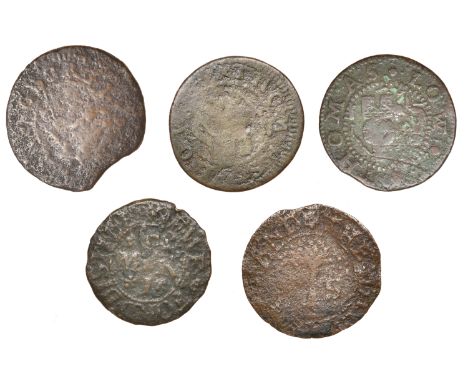 17th Century Tokens, Co WEXFORD, Ross, R[ichard] S[tephens], Penny, 1673, the diligent hand maketh rich ross, 1.14g/3h (N 634