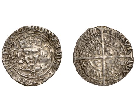 Edward IV (Second reign, 1471-1483), Light Cross and Pellets coinage, Groat, Drogheda, mm. mullet on obv., pierced cross fitc