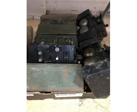 A quantity of British army field telephones