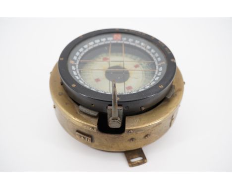A Second World War RAF type P8M aircraft cockpit compass