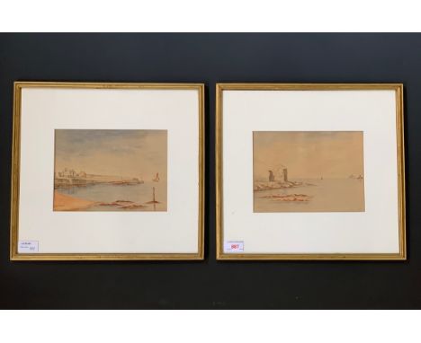 R** S** Workman (19th Century) A pair of Scottish coastal views depicting Saltcoats, one depicting the old kipper house, the 