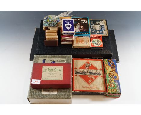 Vintage games including 'Monopoly', dominoes, and jigsaw etc.