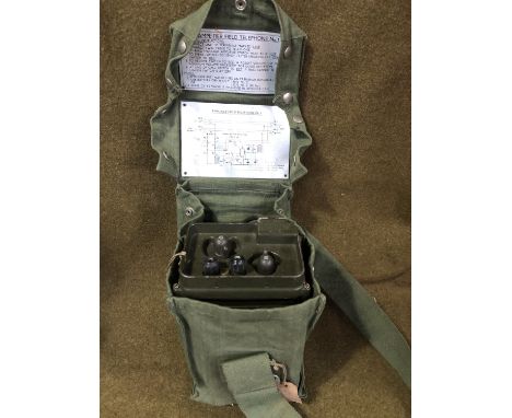 A British Army Amplifier Field Tel No 1 and webbing