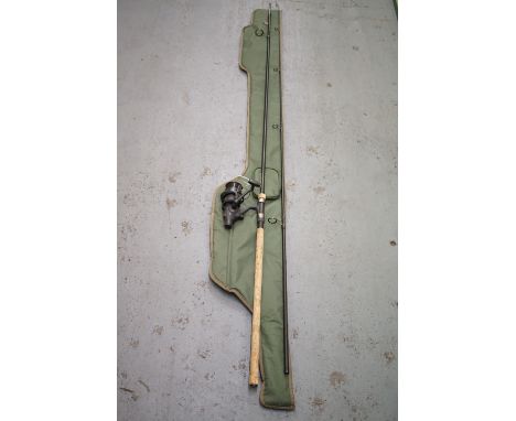 A Warrior 12' carp fishing rod and Mitchell Avocet R fishing reel, cased