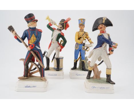 Four Hummel military figurines; LF8, LF9, LF11 and LF13