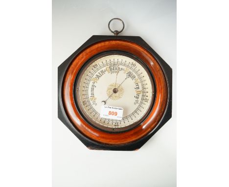 An ebonised and rosewood barometer, circa 1930s