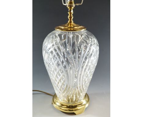 A large glass table lamp, 76 cm