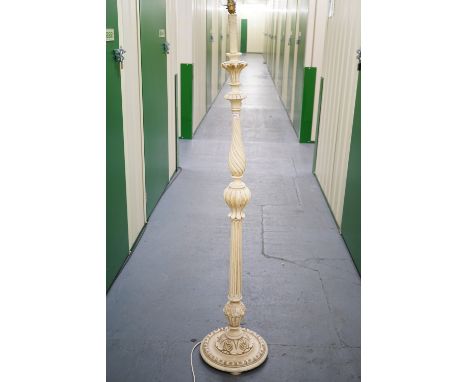 A carved and painted standard lamp, third quarter 20th Century