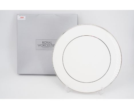 A boxed Royal Worcester Monaco pattern cake stand