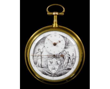 A fine late 18th Century gentleman's gilt brass cased "Memento Mori" pocket watch by George Flote of Islington, No 127, and d