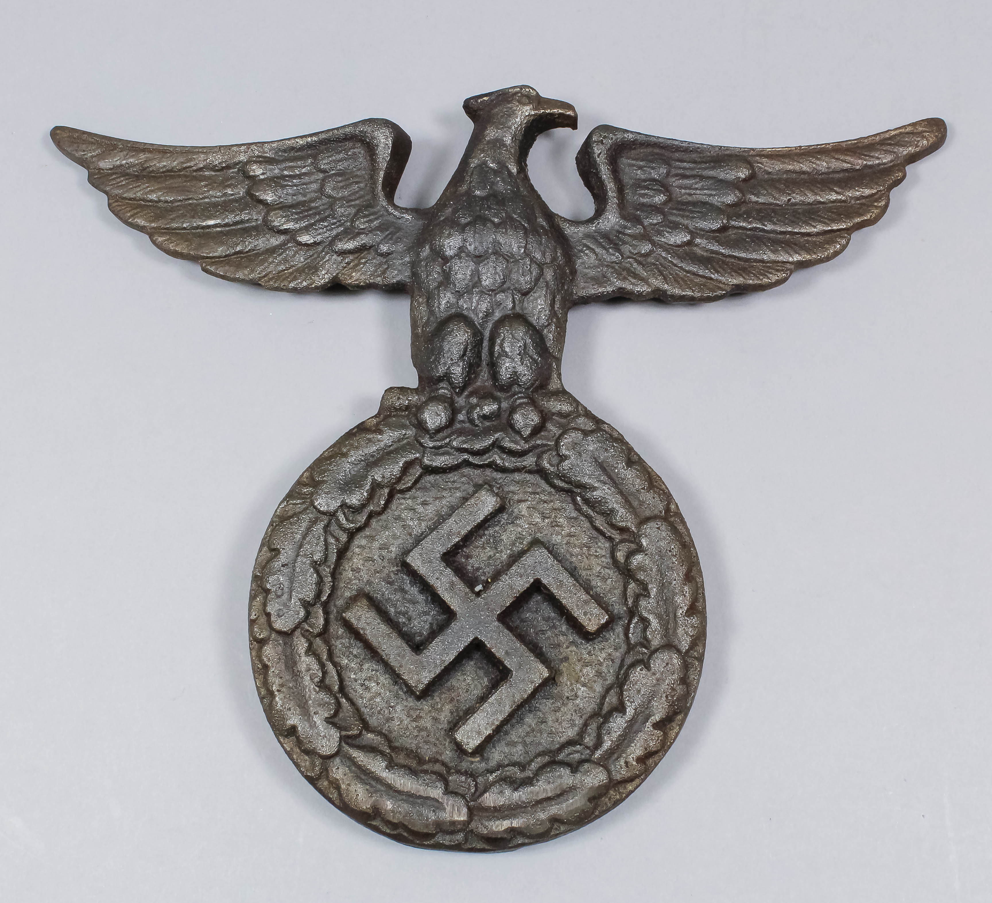 A Second World War German Nazi cast iron Standard or Banner top cast ...