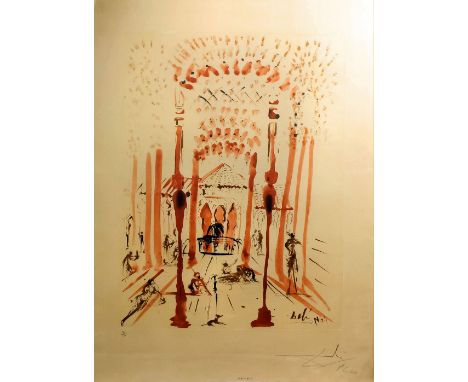 ***Salvador Dali (1904-1989) - Etching with aquatint - "Alhambra", 23.5ins x 17.5ins, signed and dated 1964 (No. 75 of editio