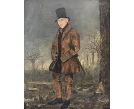 H. Allsworth (19th Century English School) - Oil painting -  Full length portrait of William Reynbolds (Woodreeve to John Tok