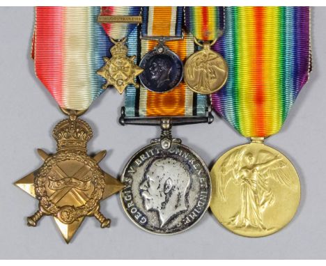 A group of three George V First World War medals, comprising - 1914 Star, 1914-18 War Medal and Victory Medal to "2319 Lt. Ma